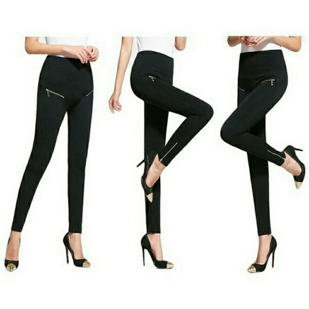 NWT!!! Slimming Zipper Leggings